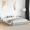 vidaXL Cadre de lit avec lumières LED gris béton 160x200 cm