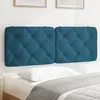 vidaXL Coussin de tête de lit bleu 120 cm velours