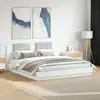 vidaXL Cadre de lit avec tête de lit blanc 160x200cm bois d'ingénierie
