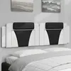 vidaXL Coussin de tête de lit blanc et noir 180 cm similicuir