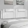 vidaXL Coussin de tête de lit blanc 183 cm similicuir
