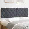 vidaXL Coussin de tête de lit gris foncé 152 cm velours