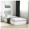 vidaXL Cadre de lit avec tête de lit et lumières LED blanc 90x200 cm