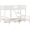 Lit superposé 80x200/140x200 cm blanc bois de pin massif Vidaxl White