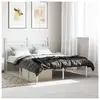 vidaXL Cadre de lit métal avec tête de lit blanc 140x190 cm