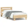vidaXL Cadre de lit tête de lit et lumières LED chêne sonoma 90x190 cm