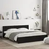 vidaXL Cadre de lit avec tête de lit noir 180x200 cm