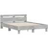 vidaXL Cadre de lit avec tête de lit gris béton 140x190 cm