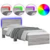 vidaXL Cadre de lit tête de lit et lumières LED sonoma gris 75x190 cm