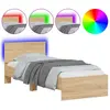 vidaXL Cadre de lit tête de lit et lumières LED chêne sonoma 90x190 cm