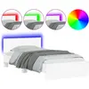 vidaXL Cadre de lit avec tête de lit et lumières LED blanc 100x200 cm