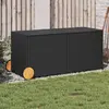 vidaXL Boîte de rangement de jardin et roues noir 283L résine tressée
