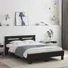 vidaXL Cadre de lit avec tête de lit et LED noir 135x190 cm