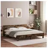 vidaXL Cadre de lit avec tête de lit et LED chêne fumé 200x200 cm