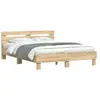 vidaXL Cadre de lit avec tête de lit et LED chêne sonoma 140x190 cm