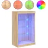 vidaXL Buffet avec lumières LED chêne sonoma 60,5x37x100 cm