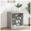 vidaXL Buffet avec lumières LED gris béton 60,5x37x67 cm