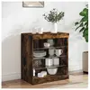 vidaXL Buffet avec lumières LED chêne fumé 60,5x37x67 cm