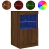 vidaXL Buffet avec lumières LED chêne marron 41x37x67 cm