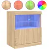 vidaXL Buffet avec lumières LED chêne sonoma 60x37x67 cm