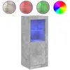 vidaXL Buffet avec lumières LED gris béton 41x37x100 cm
