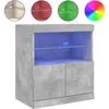vidaXL Buffet avec lumières LED gris béton 60x37x67 cm