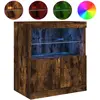 vidaXL Buffet avec lumières LED chêne fumé 60x37x67 cm