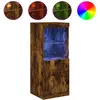 vidaXL Buffet avec lumières LED chêne fumé 41x37x100 cm