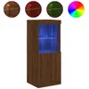 vidaXL Buffet avec lumières LED chêne marron 41x37x100 cm