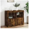 vidaXL Buffet avec lumières LED chêne fumé 81x37x67 cm