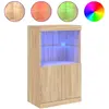 vidaXL Buffet avec lumières LED chêne sonoma 60,5x37x100 cm