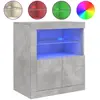 vidaXL Buffet avec lumières LED gris béton 60,5x37x67 cm
