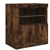 vidaXL Buffet avec lumières LED chêne fumé 60,5x37x67 cm