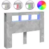 vidaXL Tête de lit à LED gris béton 140x18,5x103,5cm bois d'ingénierie