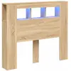 vidaXL Tête de lit à LED chêne sonoma 120x18,5x103,5cm bois ingénierie