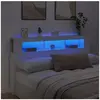 vidaXL Tête de lit à LED blanc 180x18,5x103,5 cm bois d'ingénierie