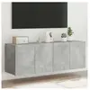 vidaXL Meubles TV muraux et lumières LED 2pcs gris béton 60x35x41 cm