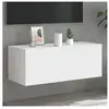 vidaXL Meuble TV mural avec lumières LED blanc 80x35x31 cm