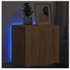 vidaXL Meuble TV mural avec lumières LED chêne sonoma 40,5x35x40 cm