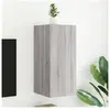 vidaXL Meuble TV mural avec lumières LED sonoma gris 30,5x35x70 cm