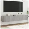 vidaXL Meubles TV muraux et lumières LED 2pcs sonoma gris 80x35x31 cm