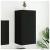 vidaXL Meuble TV mural avec lumières LED noir 40,5x35x80 cm