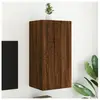 vidaXL Meuble TV mural avec lumières LED chêne marron 40,5x35x80 cm