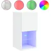 vidaXL Meuble TV avec lumières LED blanc 30,5x30x102 cm