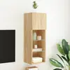 vidaXL Meuble TV avec lumières LED chêne sonoma 30,5x30x90 cm