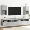 vidaXL Meubles TV avec lumières LED 2 pcs gris béton 30,5x30x60 cm
