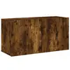 vidaXL Meuble TV mural chêne fumé 100x30x41 cm
