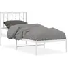 vidaXL Cadre de lit métal avec tête de lit blanc 140x190 cm