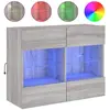 vidaXL Meuble TV mural avec lumières LED sonoma gris 78,5x30x60,5 cm