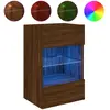 vidaXL Meuble TV mural avec lumières LED chêne marron 78,5x30x60,5 cm